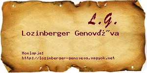 Lozinberger Genovéva névjegykártya